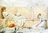 Figures Canvas Paintings - Two Classical Figures Reclining